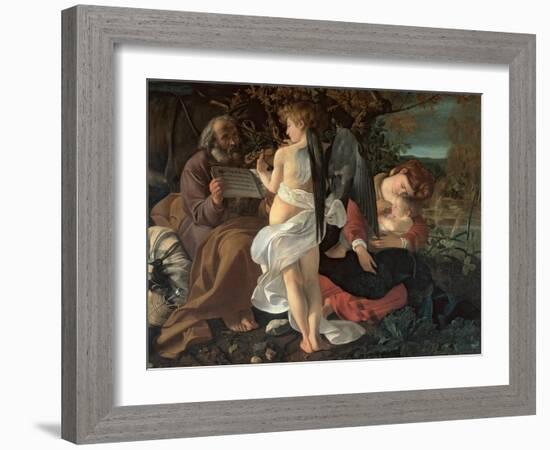 Rest on the Flight into Egypt, C.1603 (Oil on Canvas)-Michelangelo Merisi da Caravaggio-Framed Giclee Print