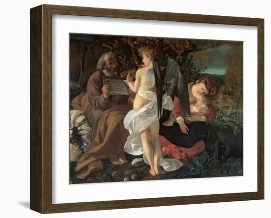 Rest on the Flight into Egypt, C.1603 (Oil on Canvas)-Michelangelo Merisi da Caravaggio-Framed Giclee Print