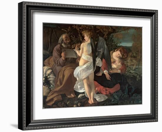 Rest on the Flight into Egypt, C.1603 (Oil on Canvas)-Michelangelo Merisi da Caravaggio-Framed Giclee Print