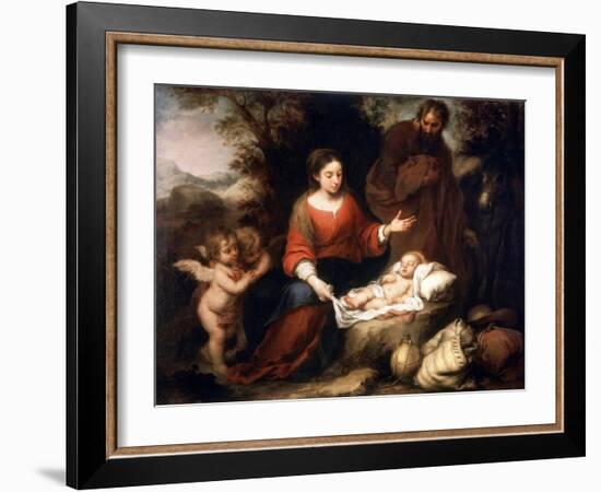 Rest on the Flight into Egypt, C1665-Bartolomé Esteban Murillo-Framed Giclee Print