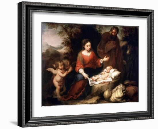 Rest on the Flight into Egypt, C1665-Bartolomé Esteban Murillo-Framed Giclee Print