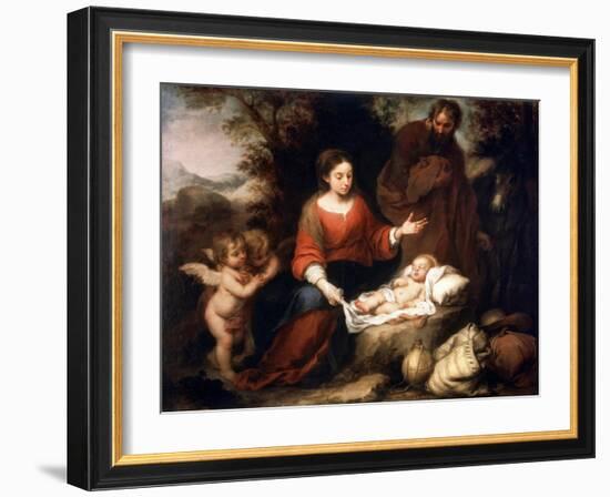 Rest on the Flight into Egypt, C1665-Bartolomé Esteban Murillo-Framed Giclee Print