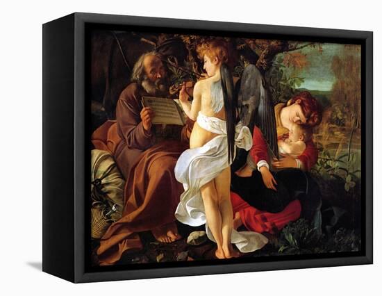 Rest on the Flight into Egypt, Ca. 1597-Caravaggio-Framed Premier Image Canvas