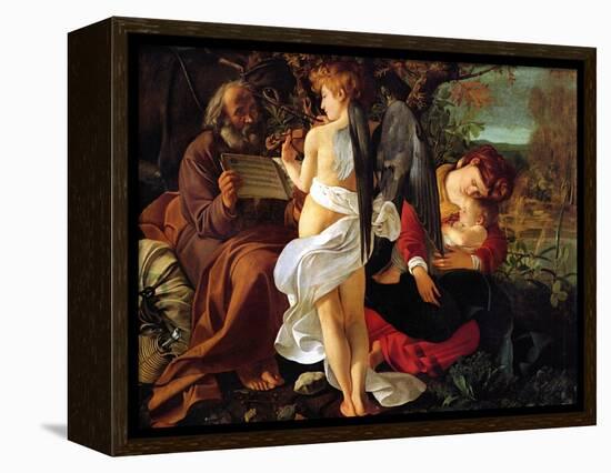 Rest on the Flight into Egypt, Ca. 1597-Caravaggio-Framed Premier Image Canvas