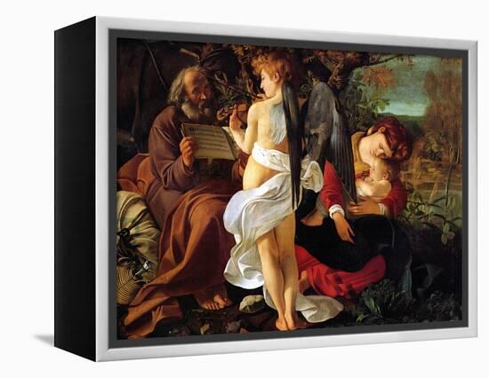 Rest on the Flight into Egypt, Ca. 1597-Caravaggio-Framed Premier Image Canvas