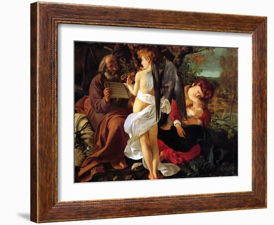 Rest on the Flight into Egypt, Ca. 1597-Caravaggio-Framed Giclee Print