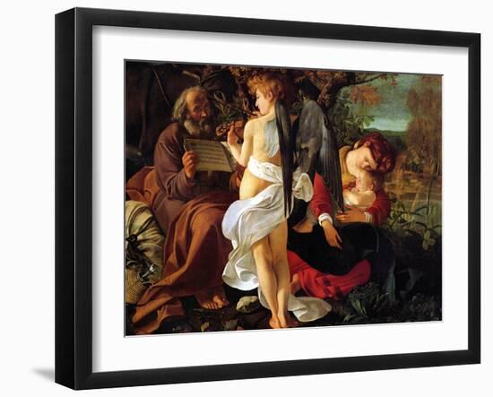 Rest on the Flight into Egypt, Ca. 1597-Caravaggio-Framed Giclee Print