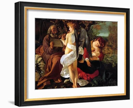 Rest on the Flight into Egypt, Ca. 1597-Caravaggio-Framed Giclee Print