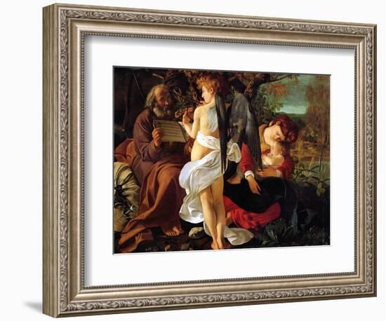 Rest on the Flight into Egypt, Ca. 1597-Caravaggio-Framed Giclee Print