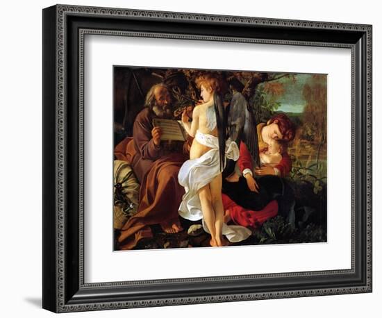 Rest on the Flight into Egypt, Ca. 1597-Caravaggio-Framed Giclee Print