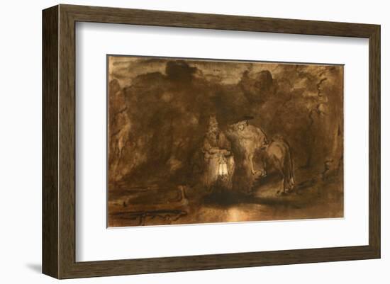 Rest on the Flight into Egypt-Rembrandt van Rijn-Framed Collectable Print