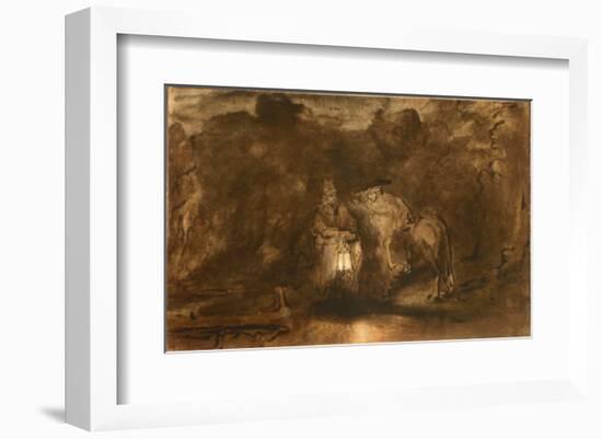 Rest on the Flight into Egypt-Rembrandt van Rijn-Framed Collectable Print