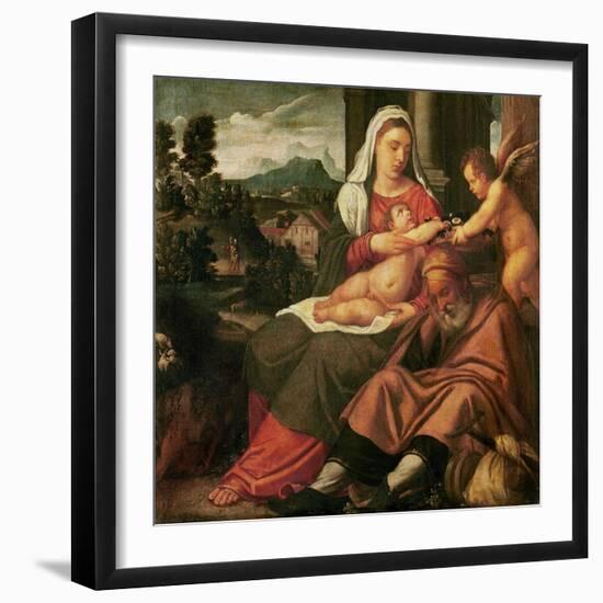 Rest on the Flight Into Egypt-Bonifacio Veronese-Framed Giclee Print