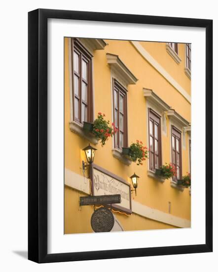 Restarant in Old Medieval Town, Western Transdanubia, Hungary-Walter Bibikow-Framed Photographic Print
