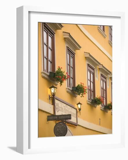 Restarant in Old Medieval Town, Western Transdanubia, Hungary-Walter Bibikow-Framed Photographic Print