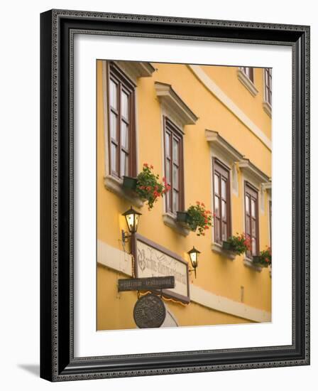 Restarant in Old Medieval Town, Western Transdanubia, Hungary-Walter Bibikow-Framed Photographic Print