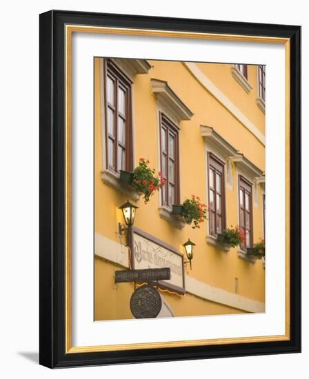 Restarant in Old Medieval Town, Western Transdanubia, Hungary-Walter Bibikow-Framed Photographic Print