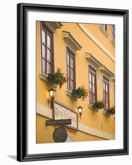 Restarant in Old Medieval Town, Western Transdanubia, Hungary-Walter Bibikow-Framed Photographic Print