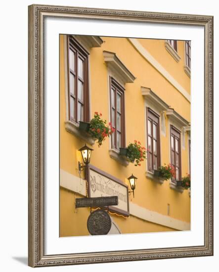 Restarant in Old Medieval Town, Western Transdanubia, Hungary-Walter Bibikow-Framed Photographic Print