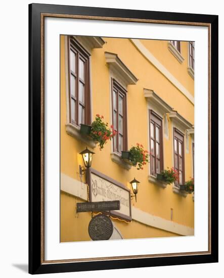 Restarant in Old Medieval Town, Western Transdanubia, Hungary-Walter Bibikow-Framed Photographic Print