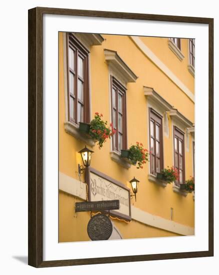 Restarant in Old Medieval Town, Western Transdanubia, Hungary-Walter Bibikow-Framed Photographic Print