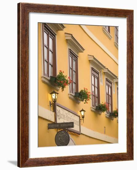 Restarant in Old Medieval Town, Western Transdanubia, Hungary-Walter Bibikow-Framed Photographic Print