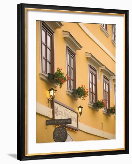 Restarant in Old Medieval Town, Western Transdanubia, Hungary-Walter Bibikow-Framed Photographic Print