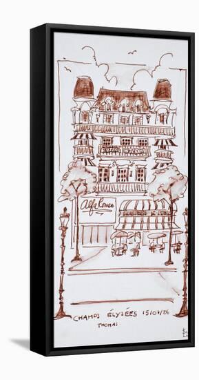 Restaurant along the Champs Elysees, Paris, France-Richard Lawrence-Framed Premier Image Canvas