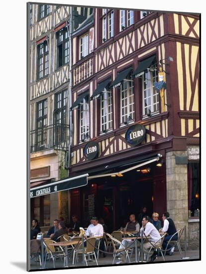 Restaurant and Bar in the Place Du Vieux Marche, Rouen, Seine-Maritime, Haute Normandie, France-Tomlinson Ruth-Mounted Photographic Print