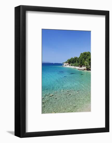 Restaurant at Beach, Bol, Brac Island, Split-Dalmatia, Dalmatia, Croatia, Europe-Markus Lange-Framed Photographic Print