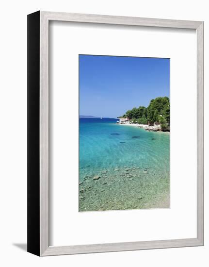 Restaurant at Beach, Bol, Brac Island, Split-Dalmatia, Dalmatia, Croatia, Europe-Markus Lange-Framed Photographic Print