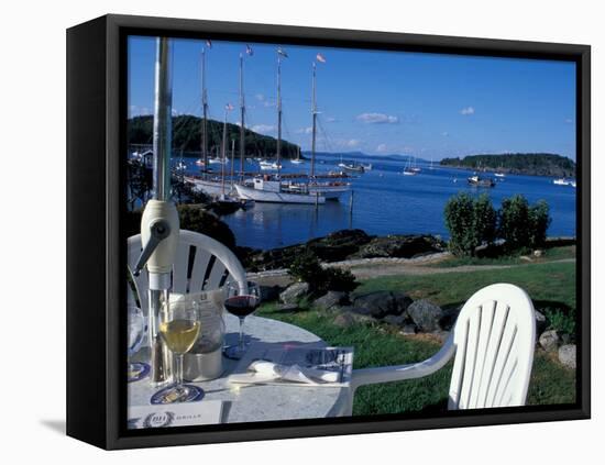 Restaurant at the Bar Harbor Inn and View of the Porcupine Islands, Maine, USA-Jerry & Marcy Monkman-Framed Premier Image Canvas
