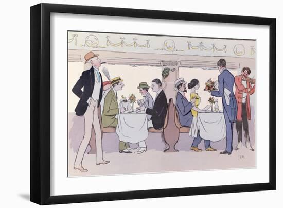 Restaurant Car in the Paris to Nice Train, 1913-Sem-Framed Giclee Print