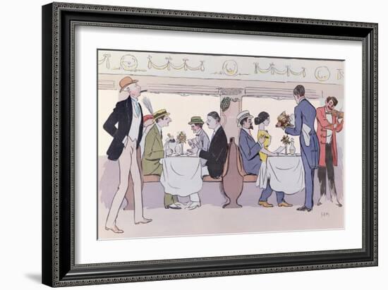 Restaurant Car in the Paris to Nice Train, 1913-Sem-Framed Giclee Print