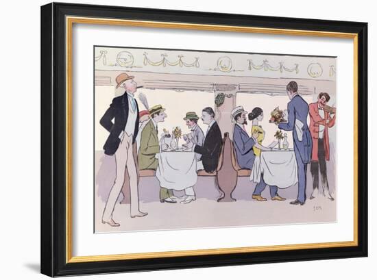 Restaurant Car in the Paris to Nice Train, 1913-Sem-Framed Giclee Print