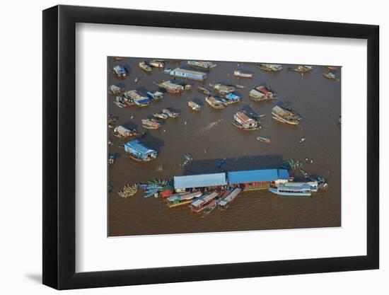 Restaurant, Chong Kneas Floating Village, Tonle Sap Lake, Near Siem Reap, Cambodia-David Wall-Framed Photographic Print