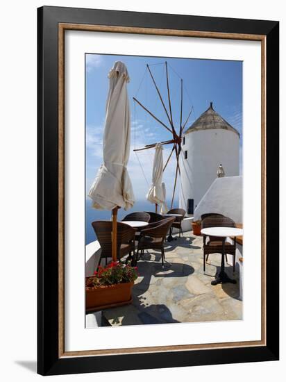 Restaurant Deck Windmill-Larry Malvin-Framed Photographic Print