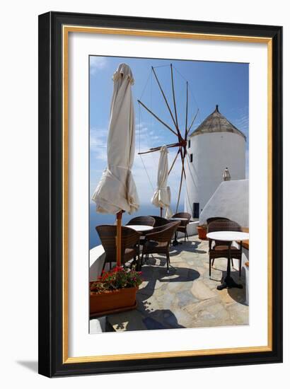 Restaurant Deck Windmill-Larry Malvin-Framed Photographic Print