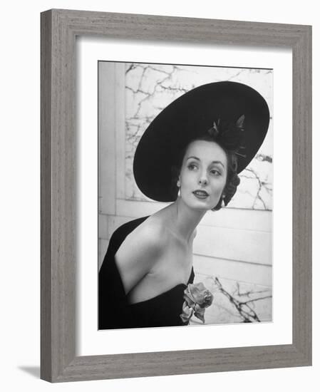 Restaurant Fashions: Cartwheel Hat-Nina Leen-Framed Photographic Print