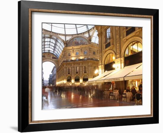 Restaurant, Galleria Vittorio Emanuele, Milan, Lombardy, Italy, Europe-Vincenzo Lombardo-Framed Photographic Print