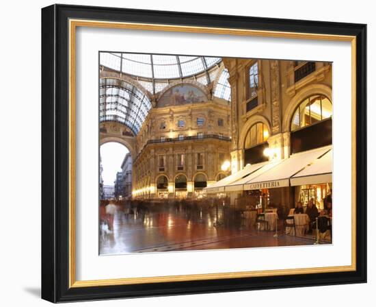 Restaurant, Galleria Vittorio Emanuele, Milan, Lombardy, Italy, Europe-Vincenzo Lombardo-Framed Photographic Print