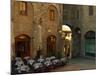 Restaurant in a Small Piazza, San Gimignano, Tuscany, Italy-Janis Miglavs-Mounted Premium Photographic Print