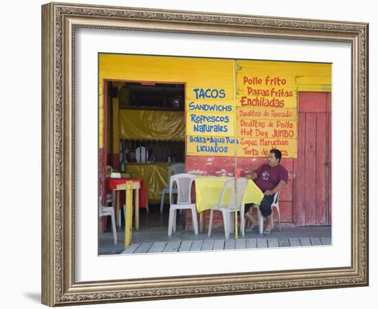 Restaurant in Puerto Corinto, Department of Chinandega, Nicaragua, Central America-Richard Cummins-Framed Photographic Print