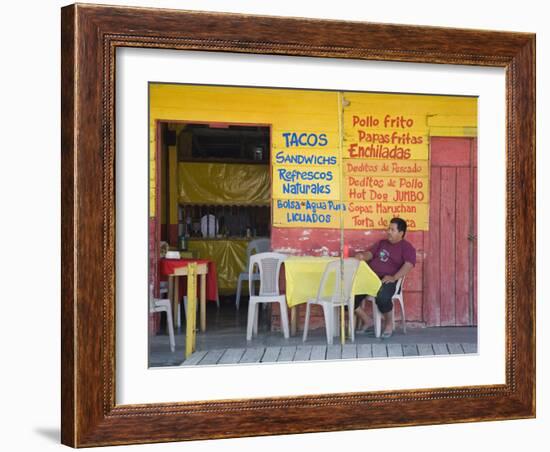 Restaurant in Puerto Corinto, Department of Chinandega, Nicaragua, Central America-Richard Cummins-Framed Photographic Print