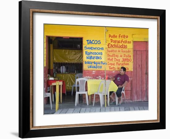 Restaurant in Puerto Corinto, Department of Chinandega, Nicaragua, Central America-Richard Cummins-Framed Photographic Print