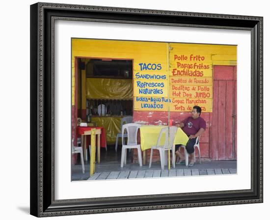 Restaurant in Puerto Corinto, Department of Chinandega, Nicaragua, Central America-Richard Cummins-Framed Photographic Print