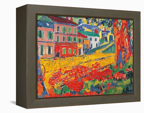 Restaurant La Machine at Bougival-Maurice De Vlaminck-Framed Stretched Canvas