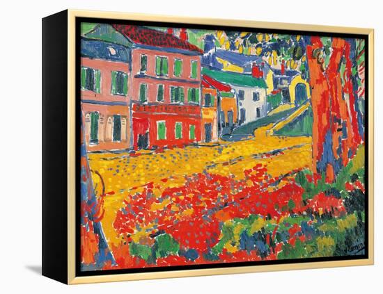 Restaurant La Machine at Bougival-Maurice De Vlaminck-Framed Stretched Canvas