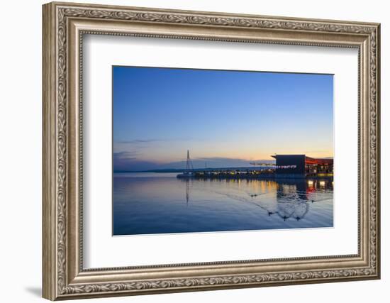 Restaurant 'Mole West' at the Lake Neusiedl at Sundown, Austria-Volker Preusser-Framed Photographic Print