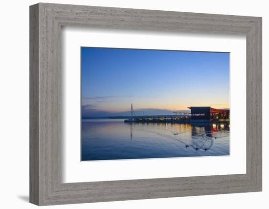 Restaurant 'Mole West' at the Lake Neusiedl at Sundown, Austria-Volker Preusser-Framed Photographic Print